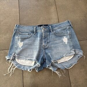 Hollister Denim‎ Shorts 28 Low-Rise Boyfriend Y2K Distressed Raw Hem Vtg Stretc